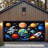 1 piece of 2D flat background fabric astronaut exploring space and planet background fabric wooden board wall.PMJ