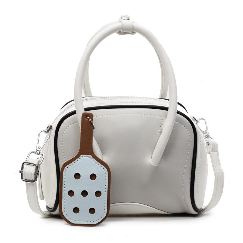 Trend handbag women's 2025 new fashion contrasting color bowling bag casual simple shoulder messenger bag