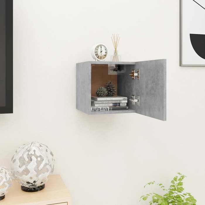 VidaXL Wall-mounted TV Cabinet Concrete Grey 30.5x30x30 Cm