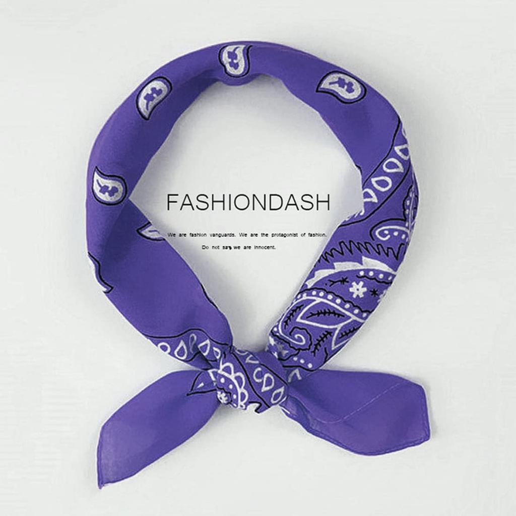 Trifong bandana purple paisley cotton 100% large cashew pattern 55cm x 55cm