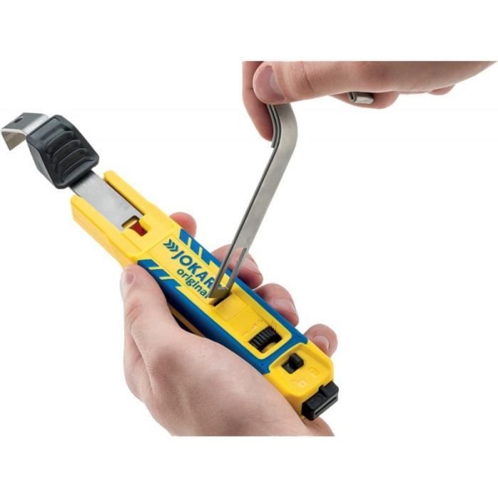 Couteau de câble - Jokari - Système 4-70 - Dénudage automatique - Lame interchangeable - Ø 4-70 mm
