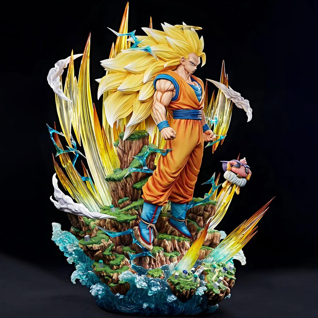 Anime 42cm Infinite Super Saiyan 3 Son Goku PVC Action Figures Desktop Ornament Statue Model Toy Boy Gift Collectible Non-light