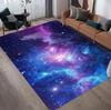 Purple Cosmic Nebula Carpet for Man Cave Living Room Bedroom Non Slip Large Area Rug Starry Night Floor Mat Fashion Home Decor