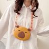 Cute Kapibara silicone change bag, girl messenger storage bag, cute capybara cartoon mobile phone bag.