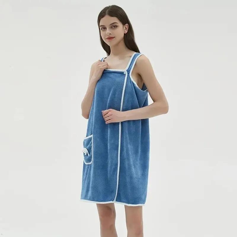 Badlakan för kvinnor Bärbara för flickor 135*80cm Snabbtorkande Bad Strand Spa Badrockar Tvättkläder, Dusch Bad och Gym Handduk
