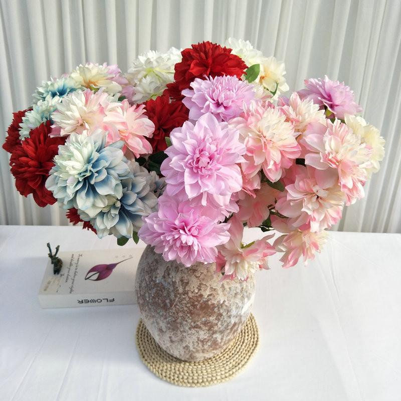 Long Dahlia Stem Bouquet For Wedding Centerpiece And Living Room Decor