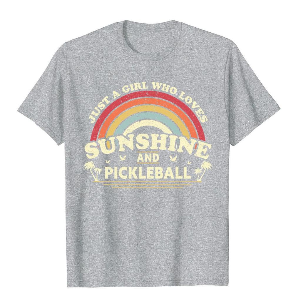 Pickleball Shirt A Girl Who Loves Sunshine and Pickleball TShirt Cotton Customized Tees Funny Mens Top TShirts Normcore