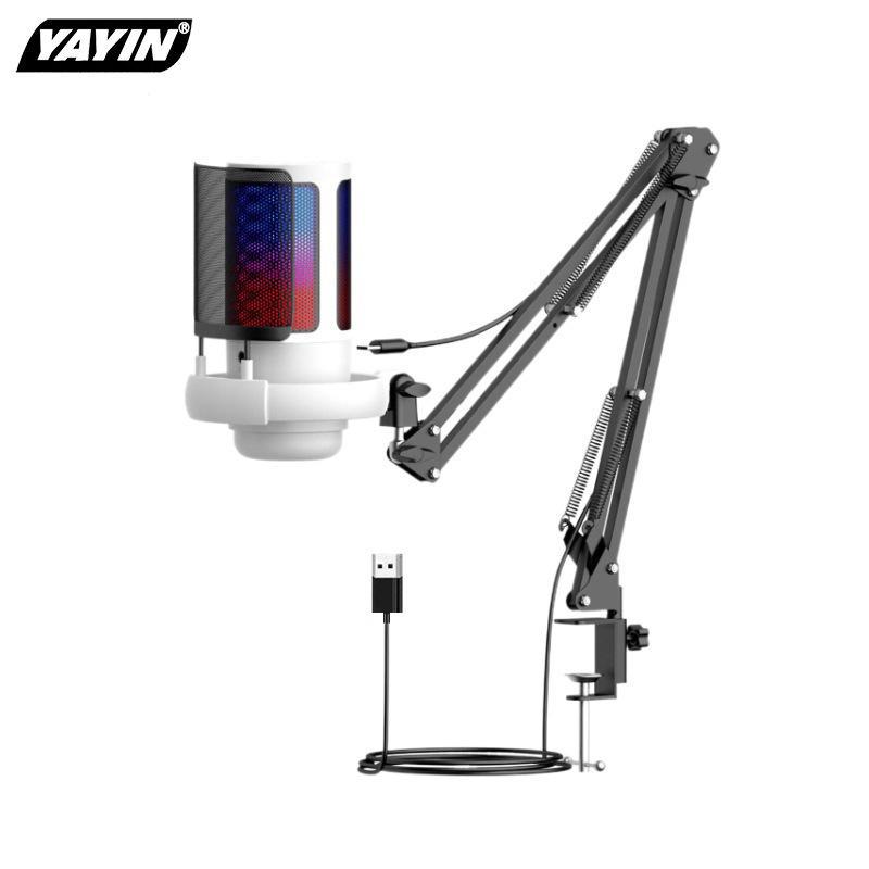 ME6S USB Condenser Microphone with Cantilever Bracket for Gaming, Live Recording, and Streaming.