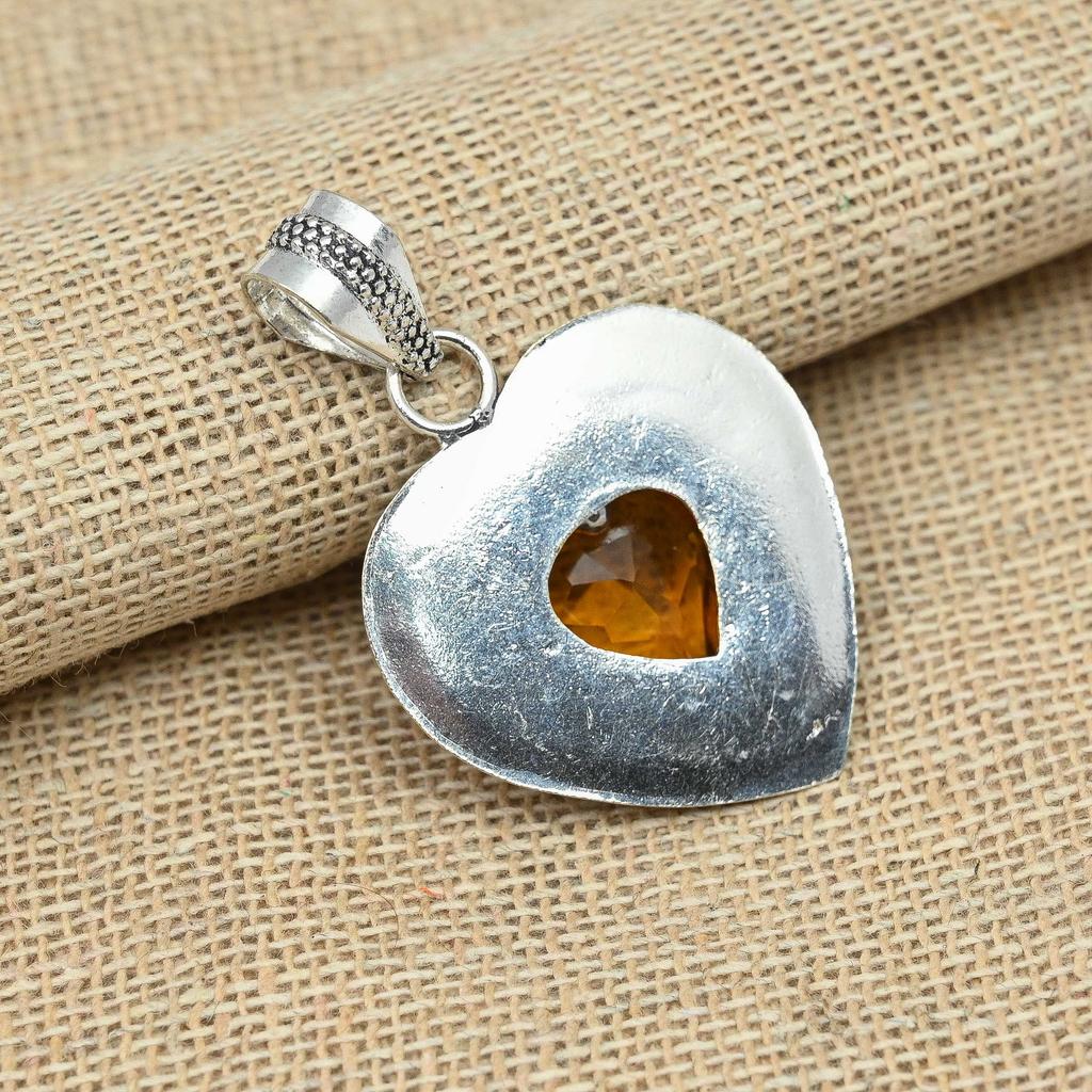 Thanksgiving Honigtopas Edelstein 925 Sterling Silber Schmuck handgefertigter Anhänger