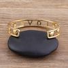 Nidin Romantic Love Letters Gold Color Bangle AAA Zircon Fashion Alphabet Charms Open Adjustable Jewelry Women Anniversary Gift