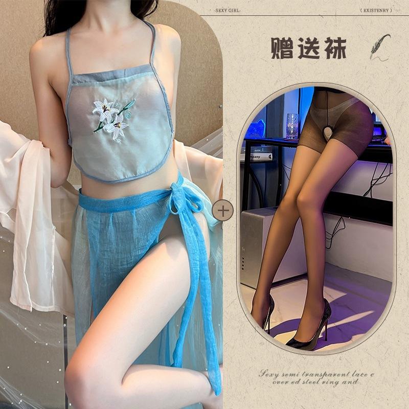 Love Clothes You Sexy Underwear Sexy Ancient Hanfu Republic of China Style Embroidered Pajamas Pure Desire Hot Uniform Temptation Suit