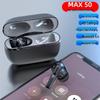 MAX50 Zinc Alloy Bluetooth Earphones with Dual Noise Cancelling and Fingerprint Touch - High Quality Wireless Earphones.