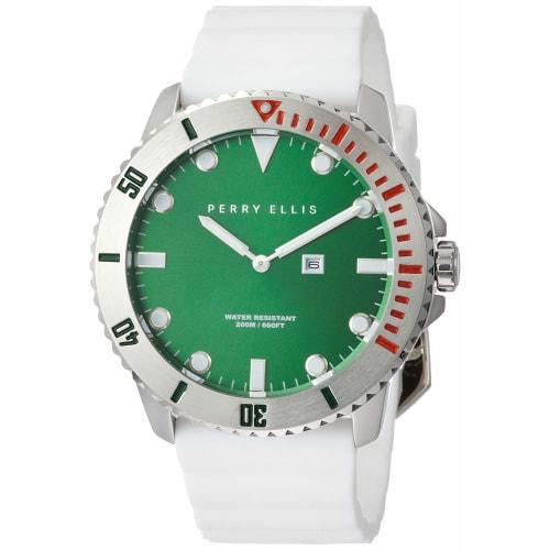 

Perry Ellis DEEP DIVER Quartz Watch, 46mm Case, Silicone Band, 02003-03, Men s, Officially Imported, Beige