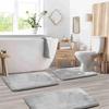 Set de Baie din Fleece de Corali, 3 Piese: Colecție de Covorașe de Toaletă Antiderapante, Absorbante, Monocrome