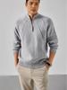 Men's Retro Jacquard Half-Zip Knit Sweater - Solid Color, Versatile, High Weight Layer for Autumn & Winter Casual Wear