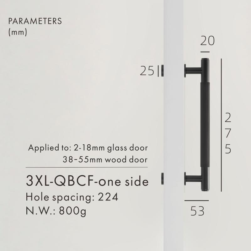 Dooroom Brass Double Single Sided Linear Striped Pull Bar Wood Gate Furniture Handle Door Handle Matt Gold Black Handle