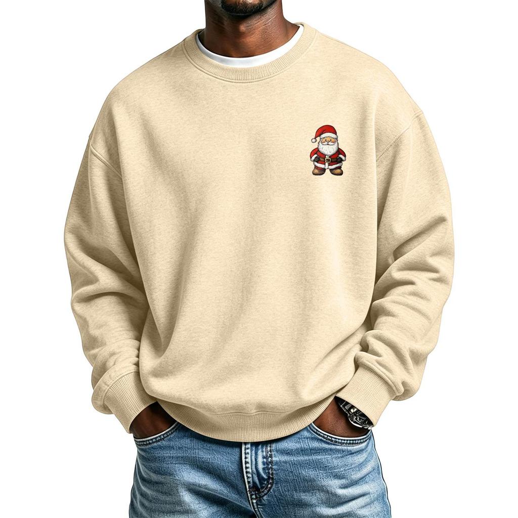 Men's Long Sleeve Neck Sweatshirt Christmas Print Pullover