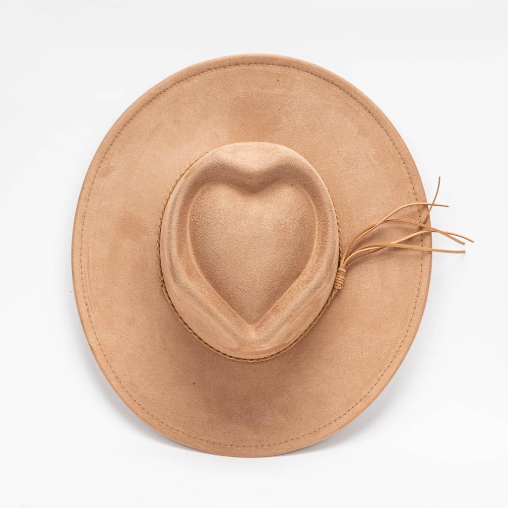 New love top suede top hat hemmed jazz hat wide brim fashion light board peach heart hat