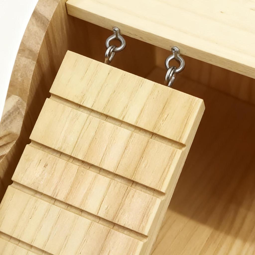 Hamster Sandkasten Holz mit Leiter Hamster Sandbadewanne zur Anreicherung Haustierpflege Komfort Zuhause Käfig Lebensstil Wellness Hygiene