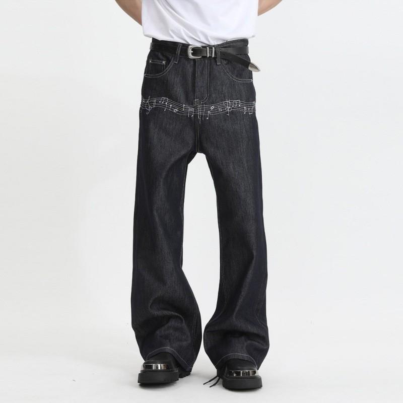 2026 Washed Loose Straight Cut Denim Jeans Men Women Hip Hop Style Casual Wide Leg Pants