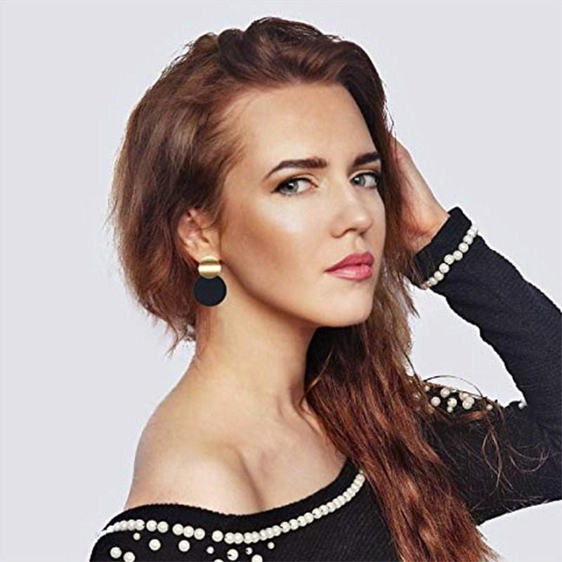 Round Sequin Dangle Earrings for Women Colorful Punk Metal Long Drop Earring Female Statement Bohemian Jewelry Gift