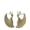 Dancer Figurine TwoColor Sculpture with Fan Skirt Sculptural Statue for Art Lovers,