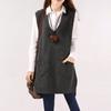 NaVaVa Women Loose Fit Pocket V Neck Knit Vest Nk3582
