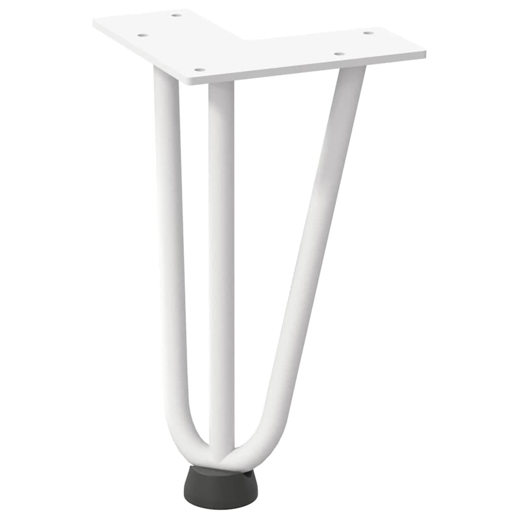 Vidaxl Nogi Do Stołu Hairpin, 4 Szt., Biale, 20 Cm, Lita Stal