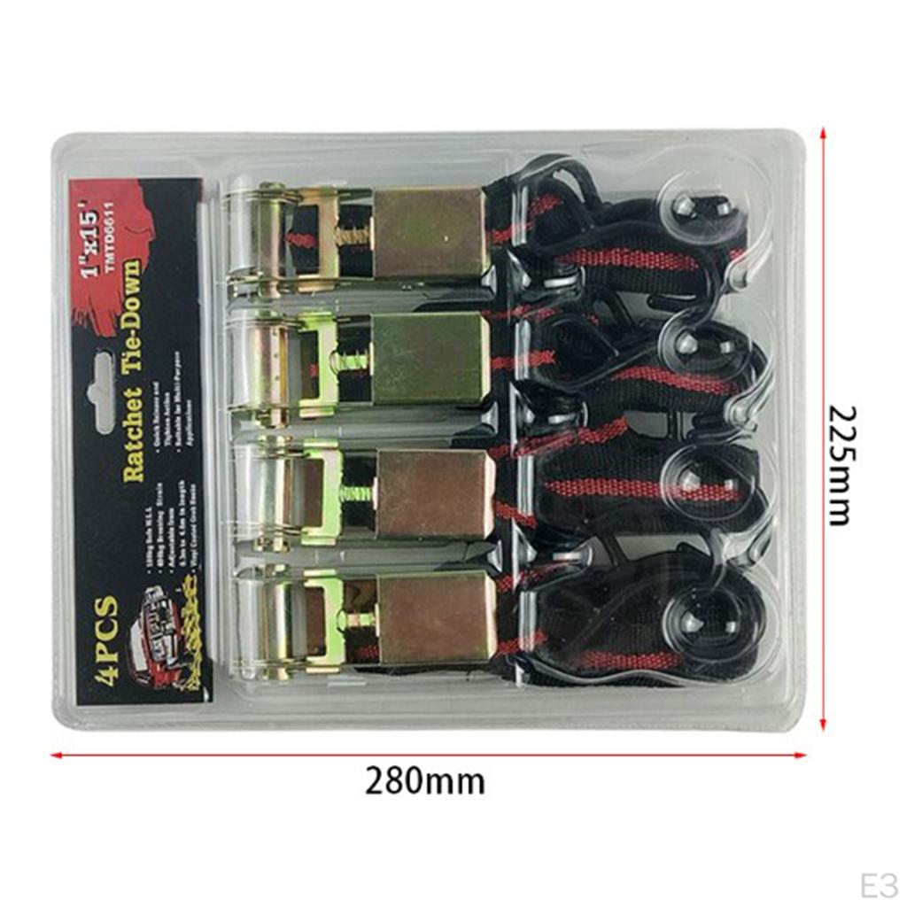 Cheap 4 Pack Ratchet Straps, 1 '' X 15 Feet Fasteners To Move And ...