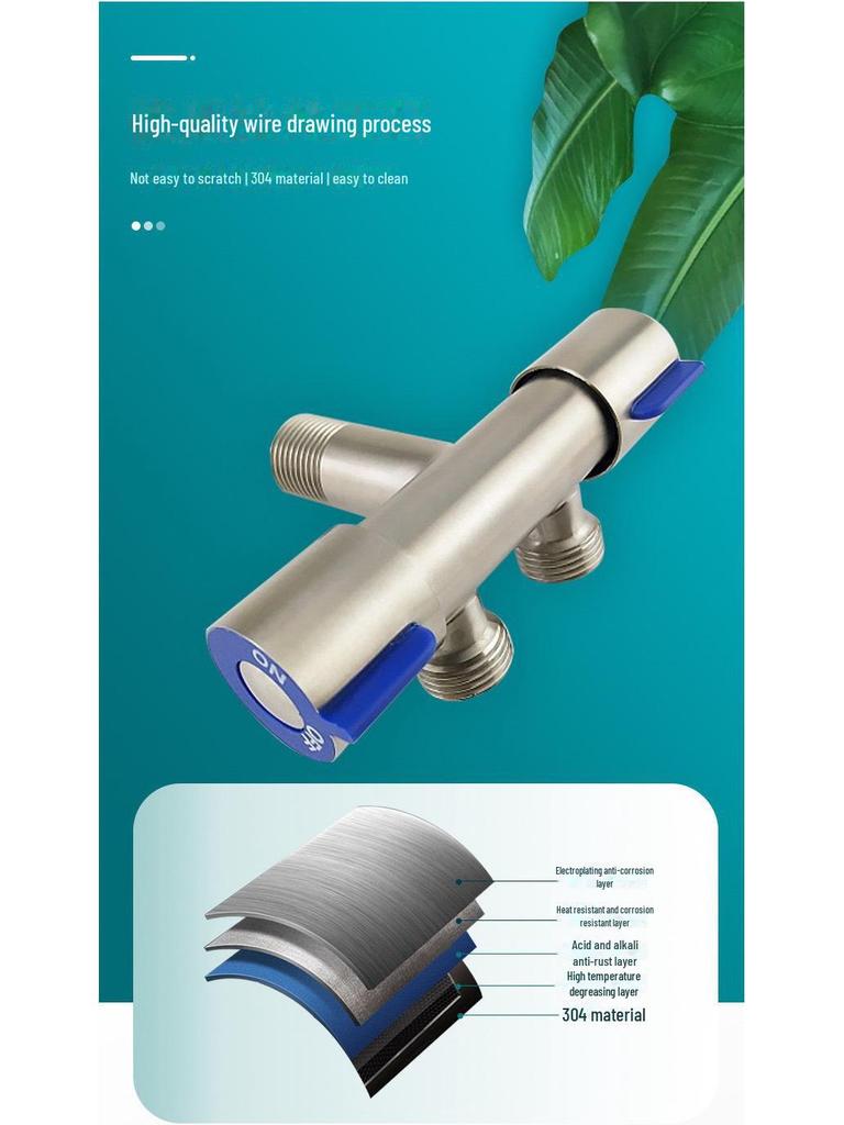 Badezimmer-Bidet-Set aus Edelstahl 304: Eckventil mit zwei Auslässen und Spülspritzpistole