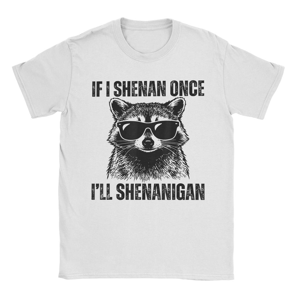 Si je Shenan Une fois Ill Shenanigan T-shirt Plage Hip Hop T-shirts Homme 100% Coton Col Rond Oversize Hauts Manches Courtes