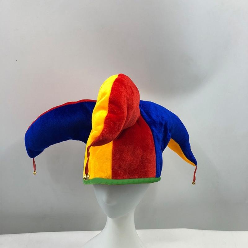 Clown Costume Hat Rainbow Color Halloween Props Cosplay Party Accessories Christmas Carnival Party Costume for Teenagers