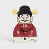Wozoom Chinese Style God of Wealth Figurine Clock - Creative Housewarming Gift and Decoration