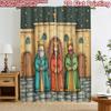 2D flat printing 2pcs Curtain Curtain Christmas Three Wise Men Digital Printed Polyester Drapes Festive Curtains Perfect for
