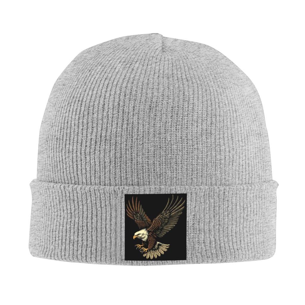 Warme Strickmütze mit Adler-Print Winter-Strickmütze Beanie Mütze Skullies Beanies Hip Hop Mützen für Unisex