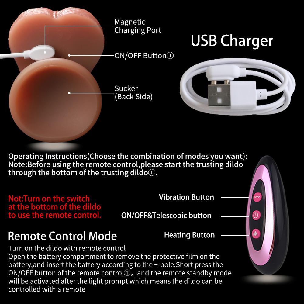 Thrusting Swing Dildo Vibrator G-Spot Prostate Massager Strong Suction Cup Intelligent Heating Anal Plug Sex Toy For Women Men