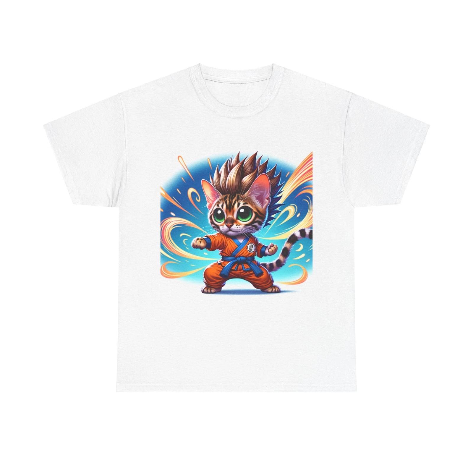 Unisex Adult T Shirt Bengal Cat Anime Style Illustration S