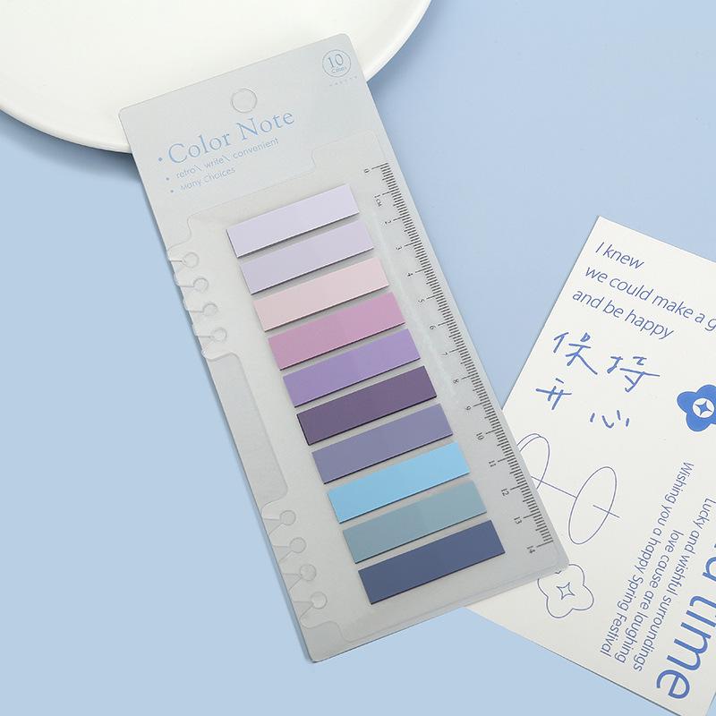 Morandi Color PET Sticky Notes Set - Index Tabs & Colored Notepad Combo