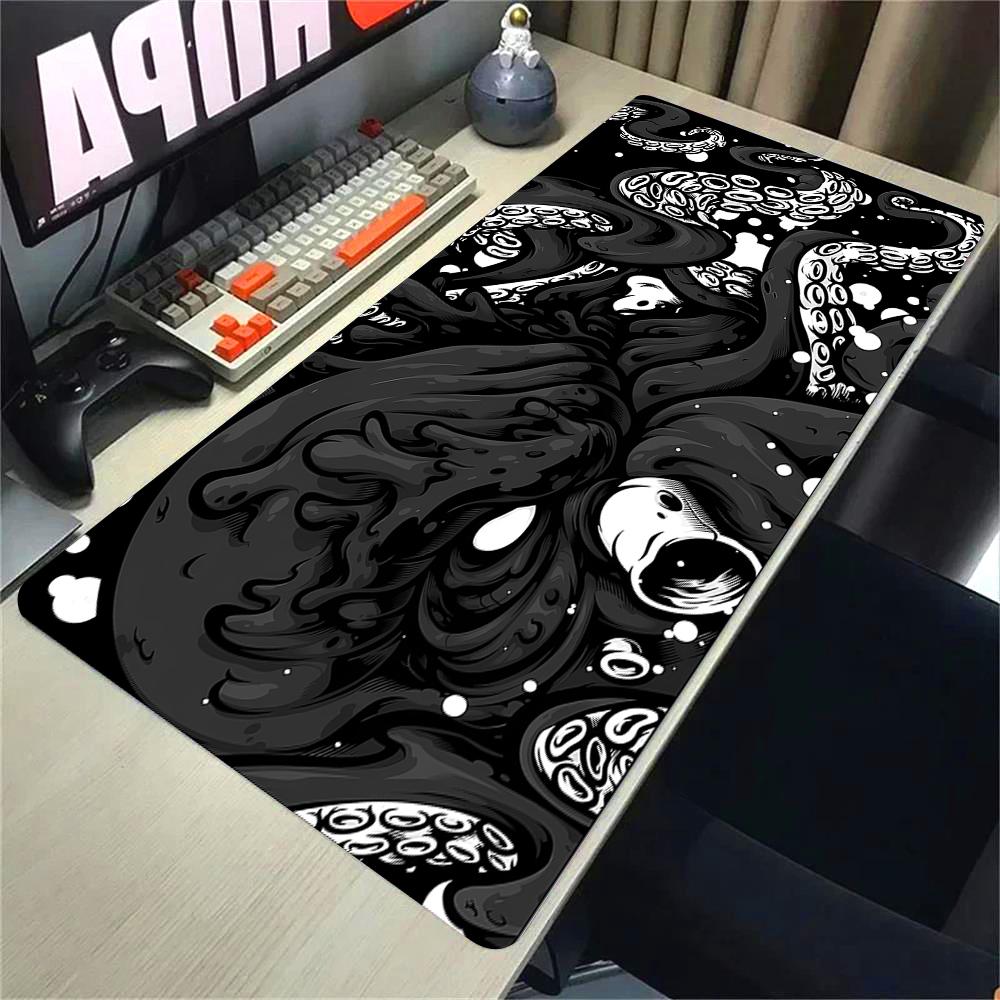 XXL Game Color Mousepad Laptop Deskmat 40x90cm Office Computer Keyboard Mouse Mat Creative Octopus Black and White Big Mouse Pad
