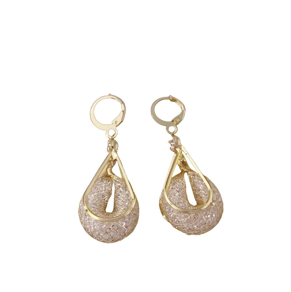 2025 High-End Autumn/Winter Mesh Water Drop Ear Cuffs - Versatile Fashion Jewelry for Women