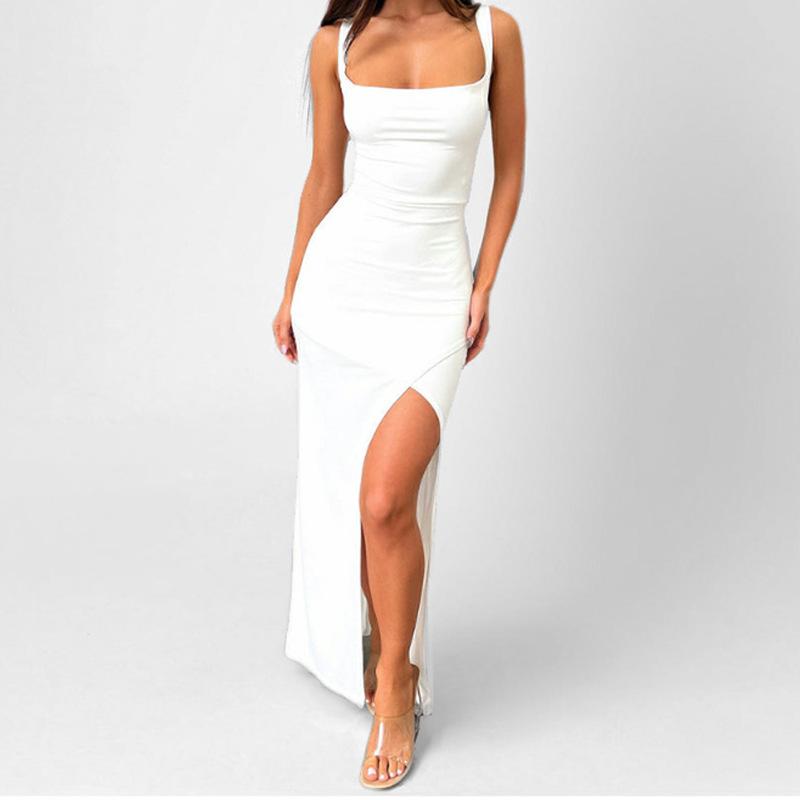 Primavera Nuovo Abbigliamento Donna Slim Temperamento Elegante Scollato Halter Bretella Suspender Abito Fianchi