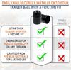21811 Trailer Hitch Ball Cover, 2-5/16 Inch Black Rubber Hitch Ball Protector Cap, Heavy Duty Waterproof Dustproof Tow Ball Cover for RV, Trailer,