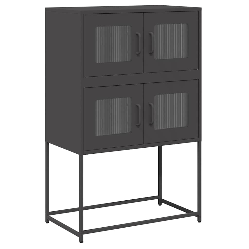 Tall Black Chest of Drawers 68X39X107 Cm Steel