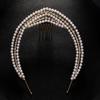 Glinting Rhinestones Headband Luxurious Pearls for Pageant Prom Bridal Wedding Bridal Wedding Hair Accessories