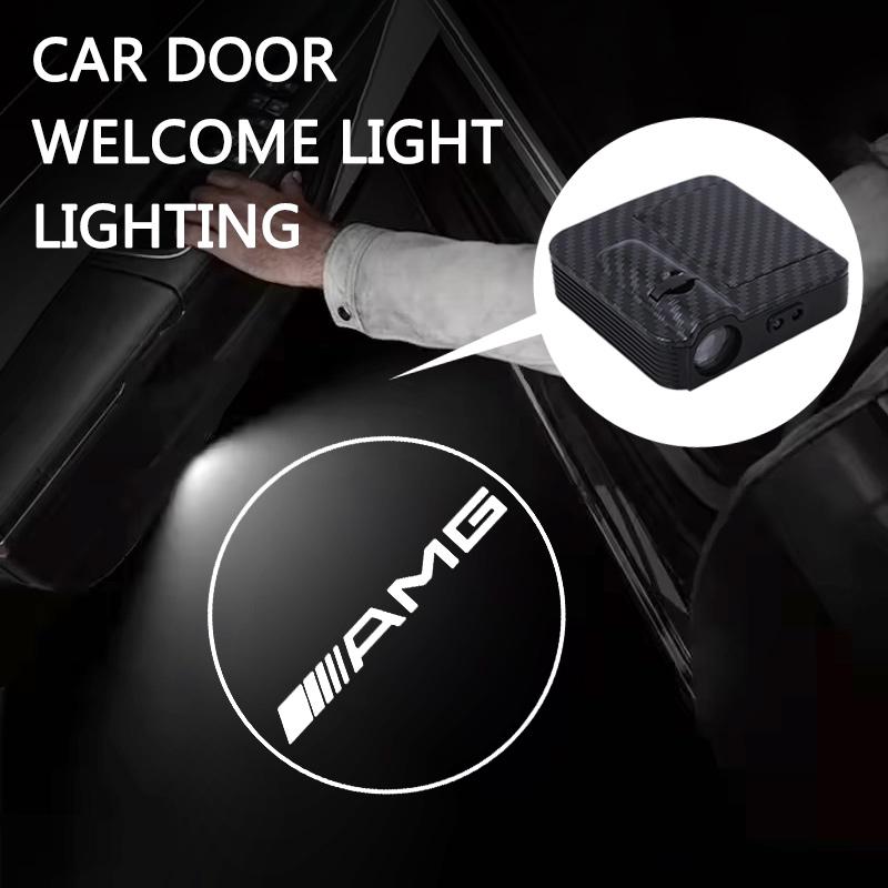 Carbon Fiber 2PCS Car Door Lights Door Lights Logo Projector Door Welcome Light For Mercedes Benz C180 C200 C260 C300 W108 W124 jjj1