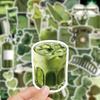 10/30/50pcs Ins Style Green Artistic Cartoon Stickers Waterproof DIY Journal Water Bottle Luggage Aesthetic Decoration Sticker