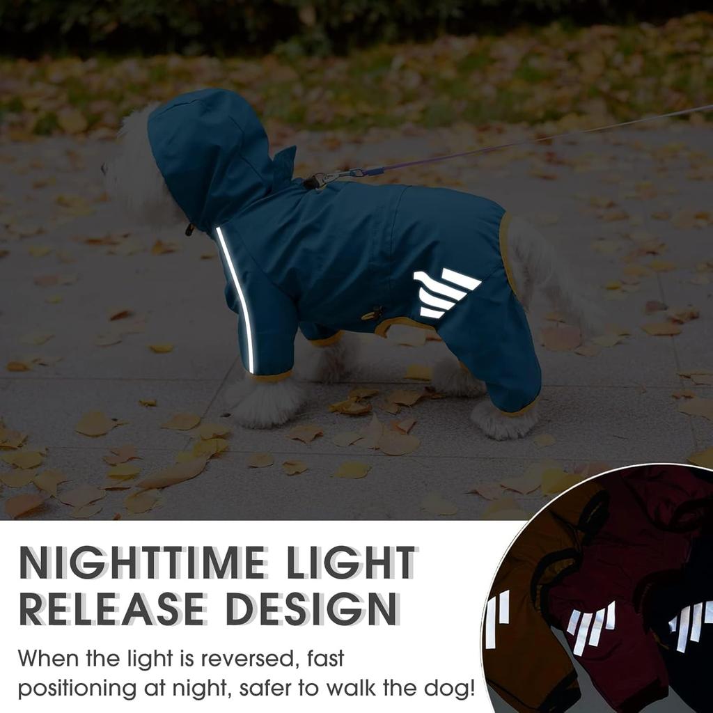 Dog Raincoat Reflective Waterproof Pet Clothes for Chihuahua Maltese Rain Coat Small Medium Dogs Jumpsuit Raincoat Dogs Overalls