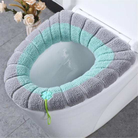 2Pcs Universal Soft Washable Thick Toilet Seat Cover Home Hotel Closestool Pad