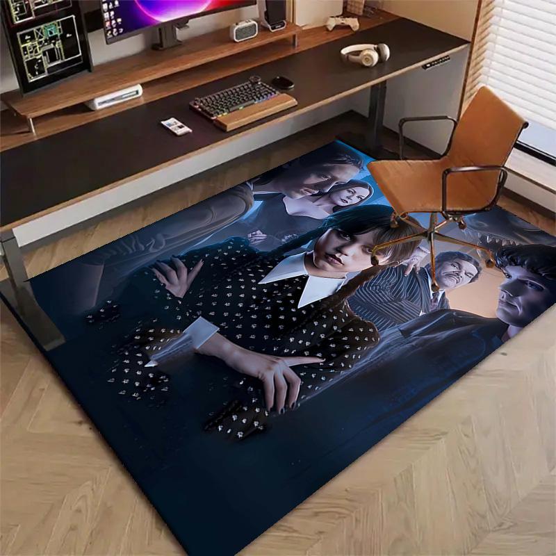 1pc Addams Family Wednesday5 Design Printed Area Rug Carpet for Bedroom Living Room Home Decor Rugs Mat Non Slip Mat Rug for Bedside