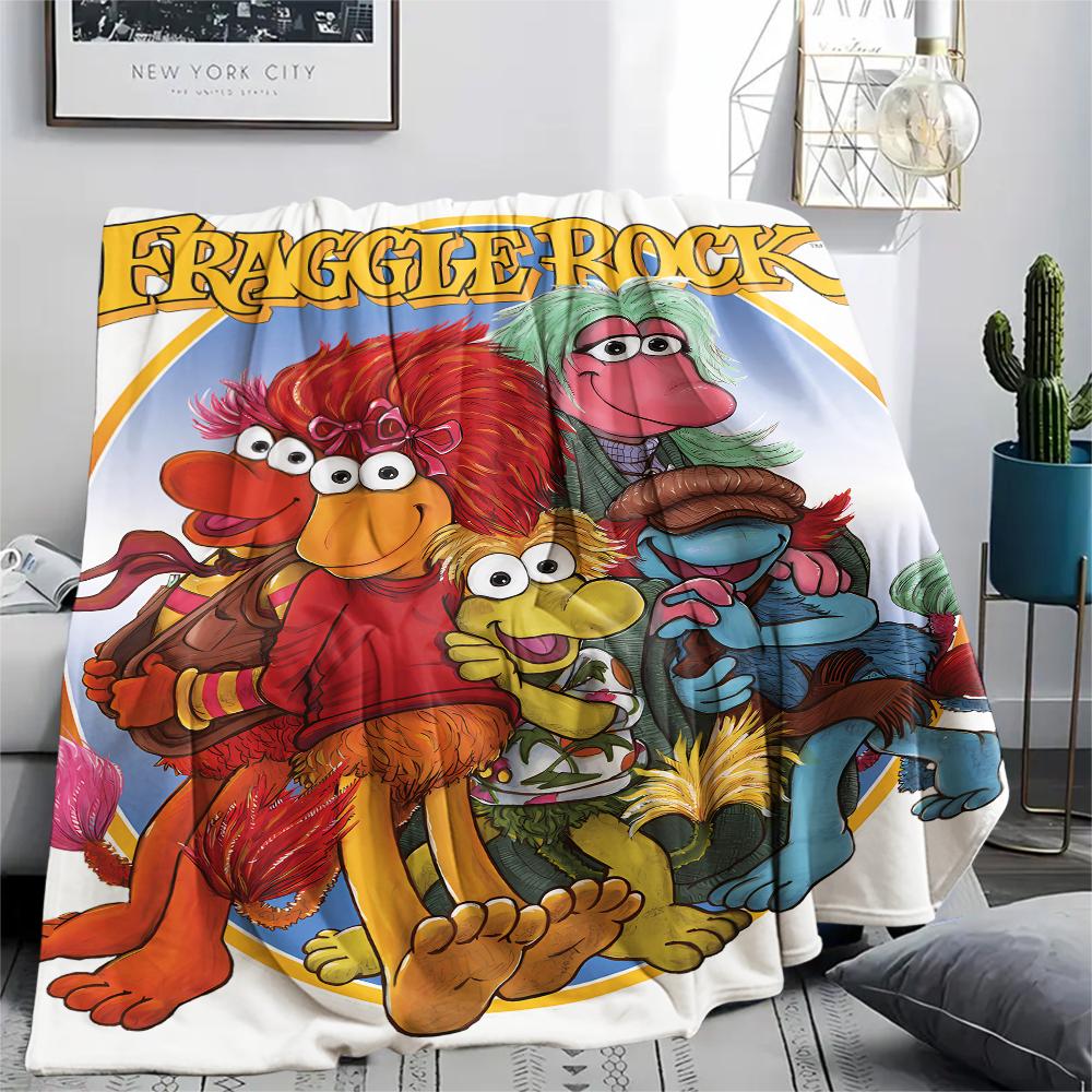 Room onthe Broom Fraggle Rock Print Flannel Blanket,High quality Comfortable for All Seasons,Home Decor,Warmth and Comfort,Perfect for Christmas Gifts